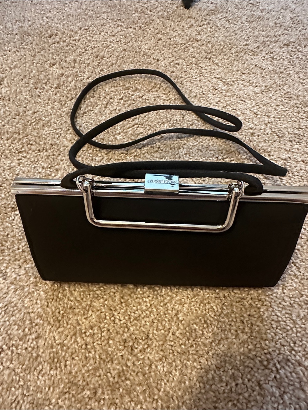 vintage-style Liz Claiborne black evening clutch handbag